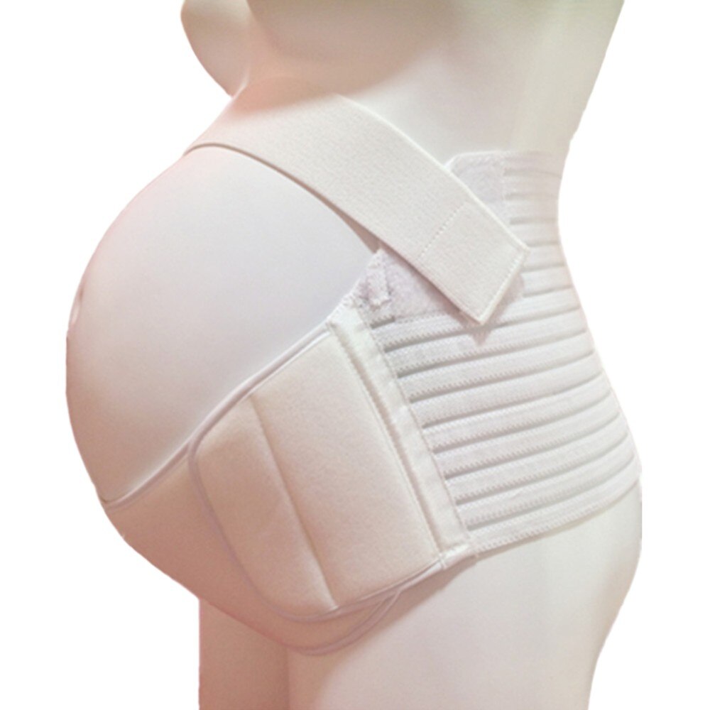 Gravid bomull som andas gravida kvinnor magstöd magbälte graviditetsskydd stöd magband prenatal bandage: L / Vit