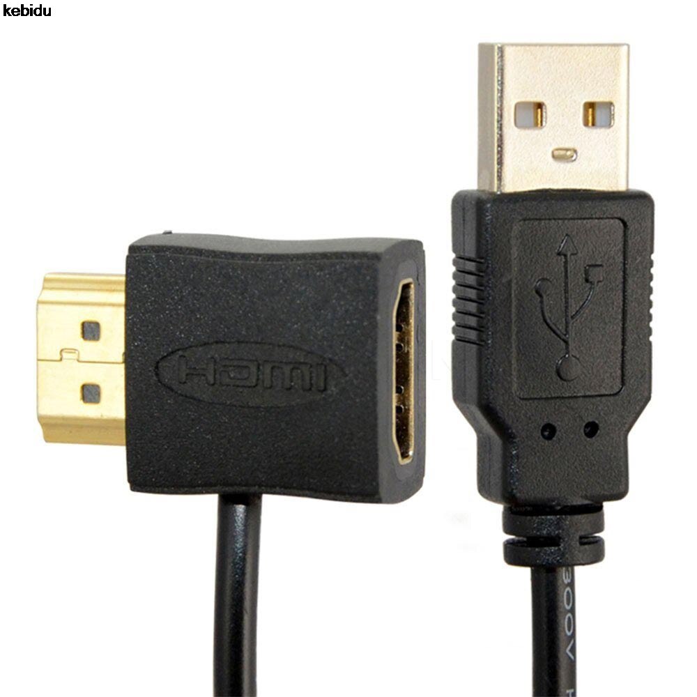 Kebidu Hdmi-Compatibel Male Naar Usb 2.0 Female Power Adapter Aansluiten Draad 0.5 Cord Converter 50Cm Charger Power supply Kabel