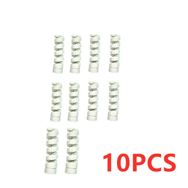 10 pièces protecteur de câble de charge pour téléphones support de câble couverture câble enrouleur pince pour USB chargeur cordon gestion câble organisateur: WHITE