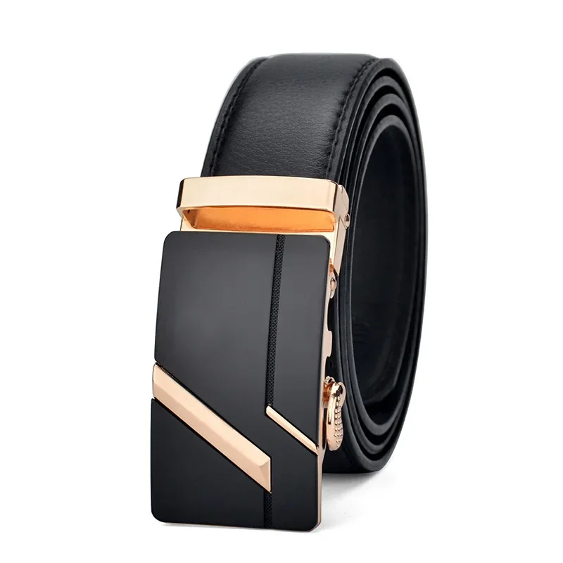 Cinturón LONG Plus de talla grande 130 140 150 160 170 cm para hombre, cinturón de cuero PU de para hombre, correa con hebilla automática de Metal: Blanco / 125 cm