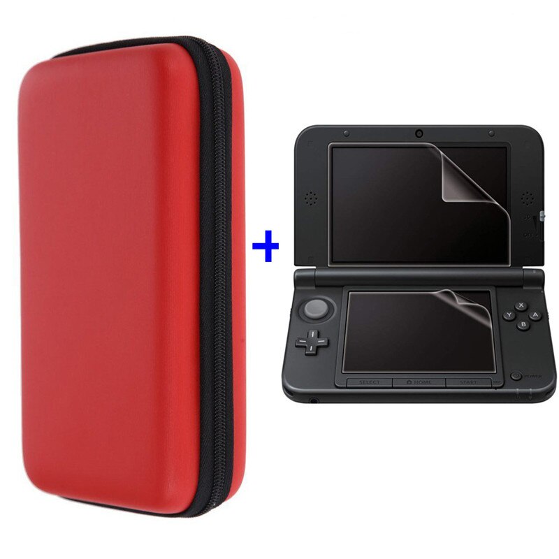 Funda de almacenamiento dura de EVA, carcasa protectora, funda de piel, bolsa con película protectora de pantalla, para 3DS XL LL, DSXL 3, 3DSLL