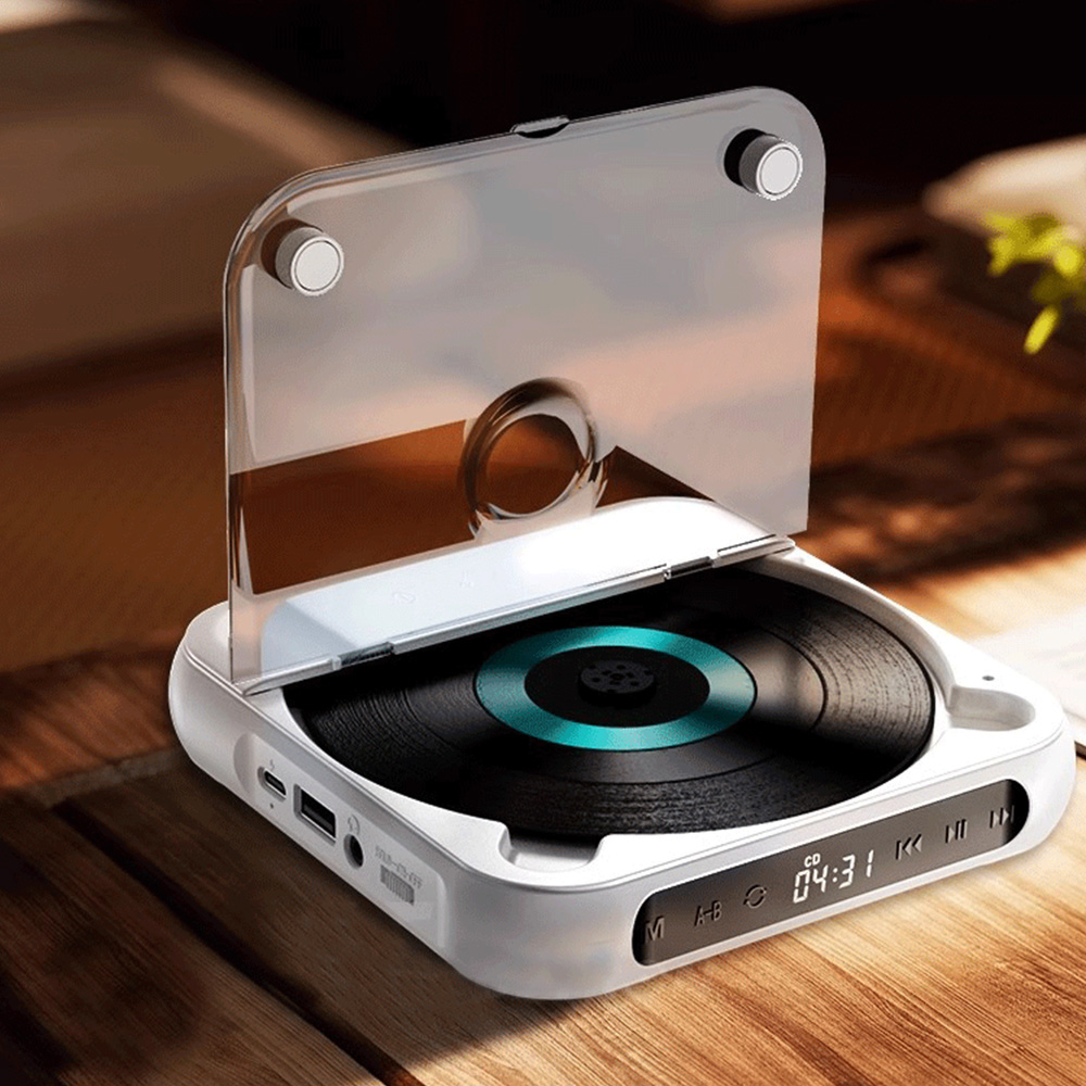 Portable CD Player With 5 Playback Modes Touchscreen Bluetooth-Compatible Earphone Mini Music CD Walkman