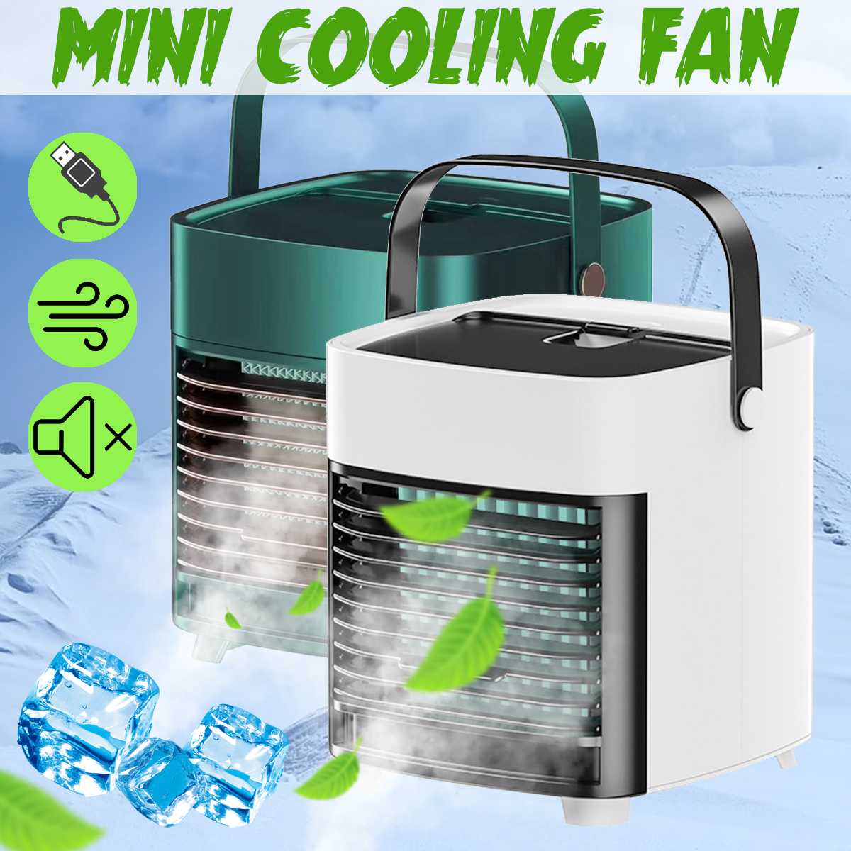 Mini Portable Air Conditioner Humidifier with Water Tank Air Cooler USB 3 Speeds Cooling Fan Air Conditioning for Home Office 5V