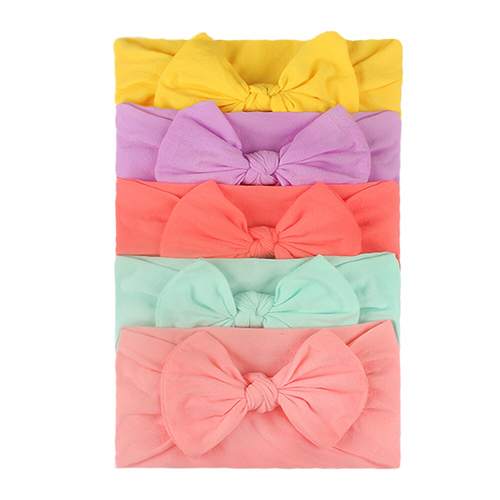 5Pcs Baby Hoofdband Baby Haar Accessoires Grote Boog Elastische Nylon Baby Head Band Baby Accessoires: B