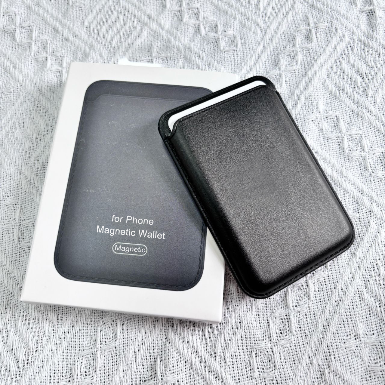 Para billetera de cuero Magsafe para APPLE iPhone 12 13 14 15 16 Pro Max 16 Plus funda con tarjetero magnético accesorios con caja: Beige