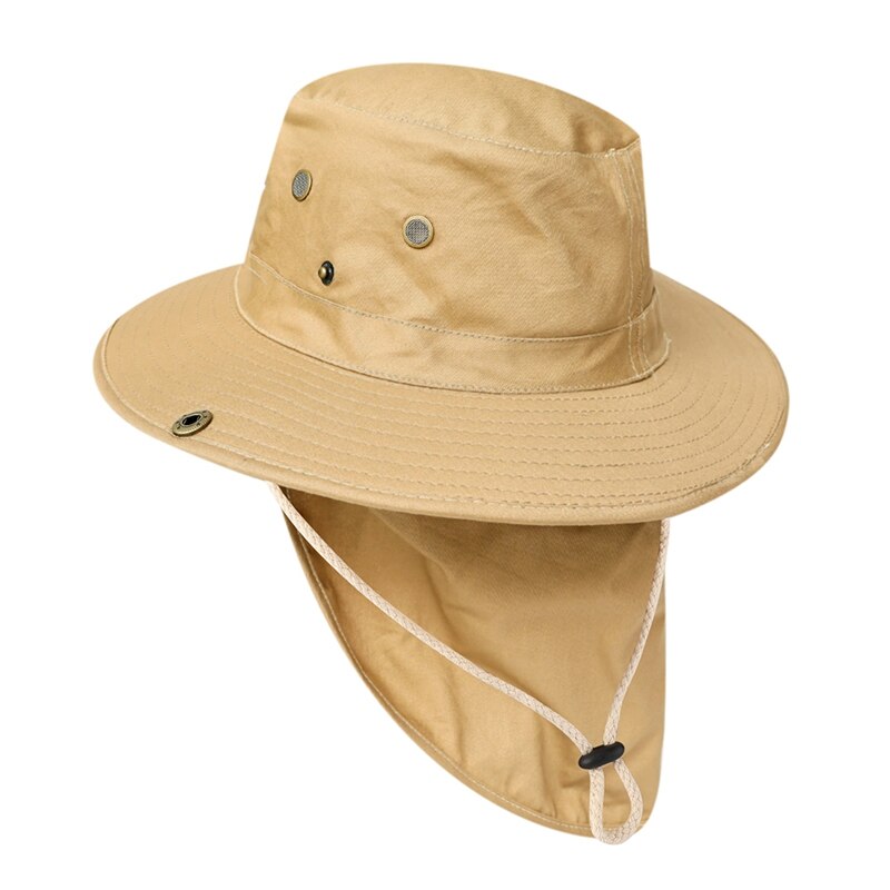 Gorro con solapa para exteriores, parasol portátil Anti-sudor, funda para el cuello, sombrero para el sol, accesorios de ropa deportiva con correa para la barbilla