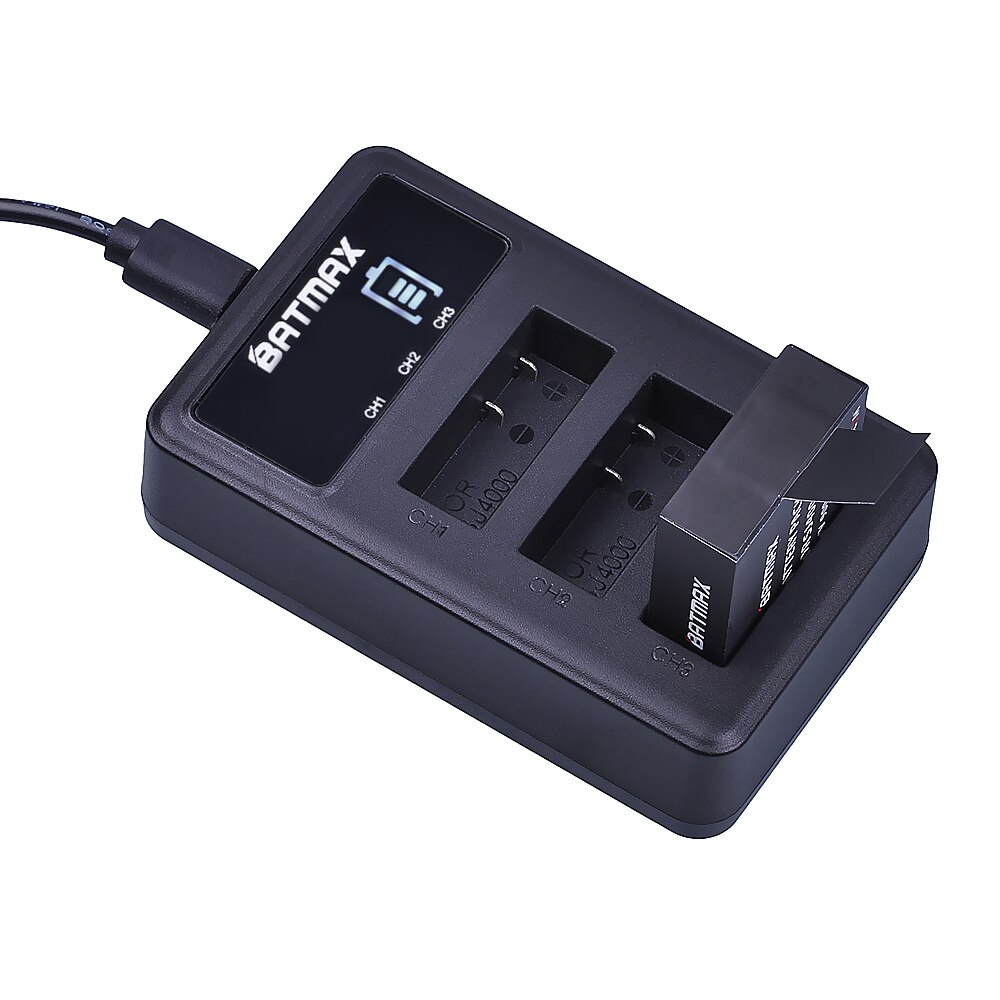 4Pcs SJ4000 PG1050 Battery Bateria + LED 3Slots USB Charger for SJCAM SJ4000 SJ5000 EKEN M10 4K H8 H9 GIT-LB101 GIT PG900