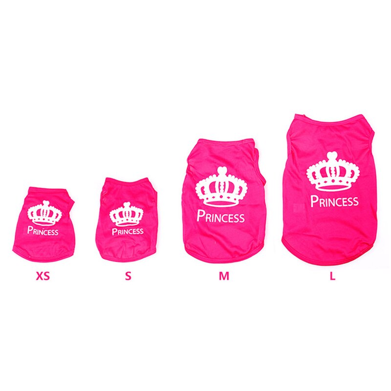 Hundevest t-shirt chihuahua lille kat kæledyrstøj ropa de verano para perros sommer krone trykt hundetøj bedste