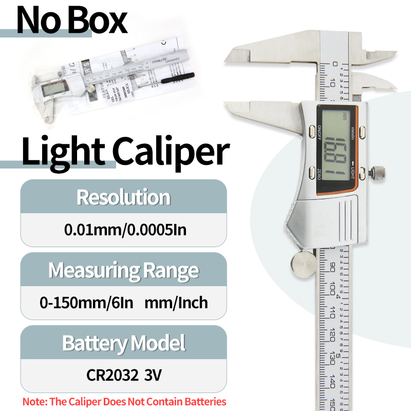 Metal Caliper Digital Caliper Stainless Steel Digital Pachymeter Digital Micrometer Vernier Calipers Metal Gauge Measuring Tools: Light Caliper