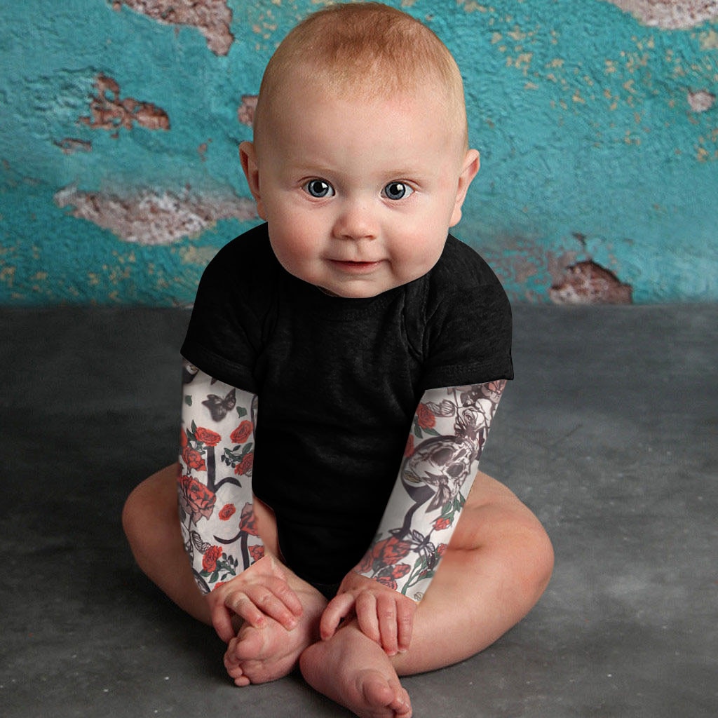 Tatuagem impresso macacão bodysuit recém-nascido infantil bebê menino retalhos animado manga longa macio bodysuits do bebê meninas corpo dziecko