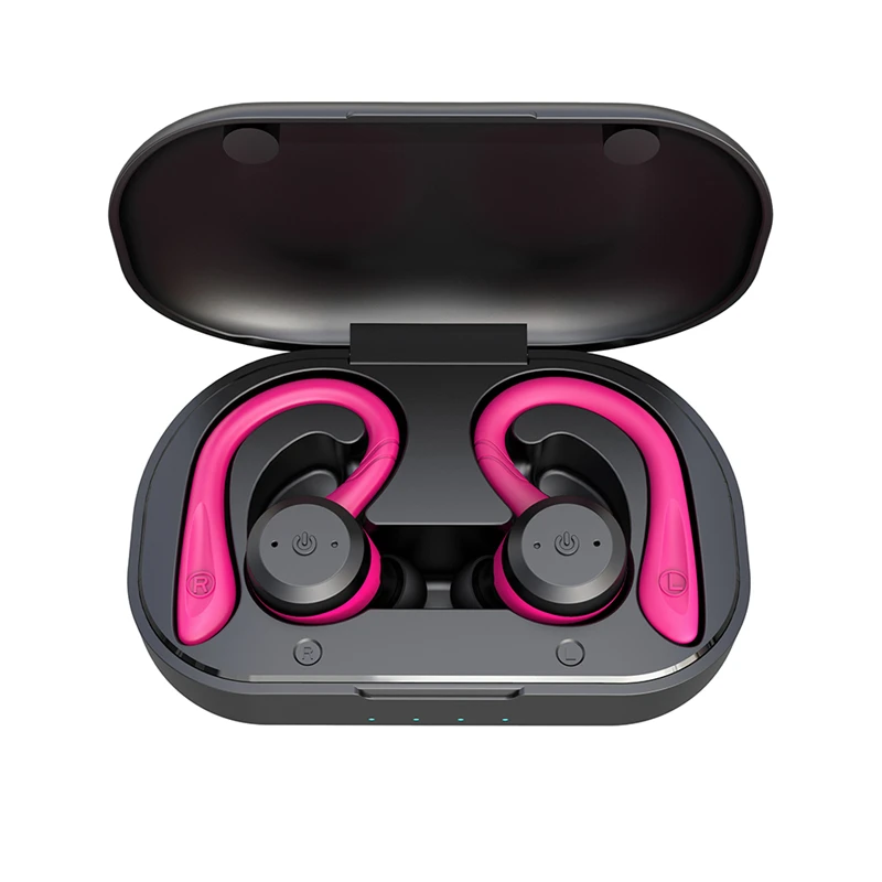 Oortelefoon 20 Uur Speeltijd Zwemmen Waterdichte Koptelefoon Bluetooth Dual Modi Dragen Sport Draadloze Headset Ipx7 Stereo Oordopjes: Blauw