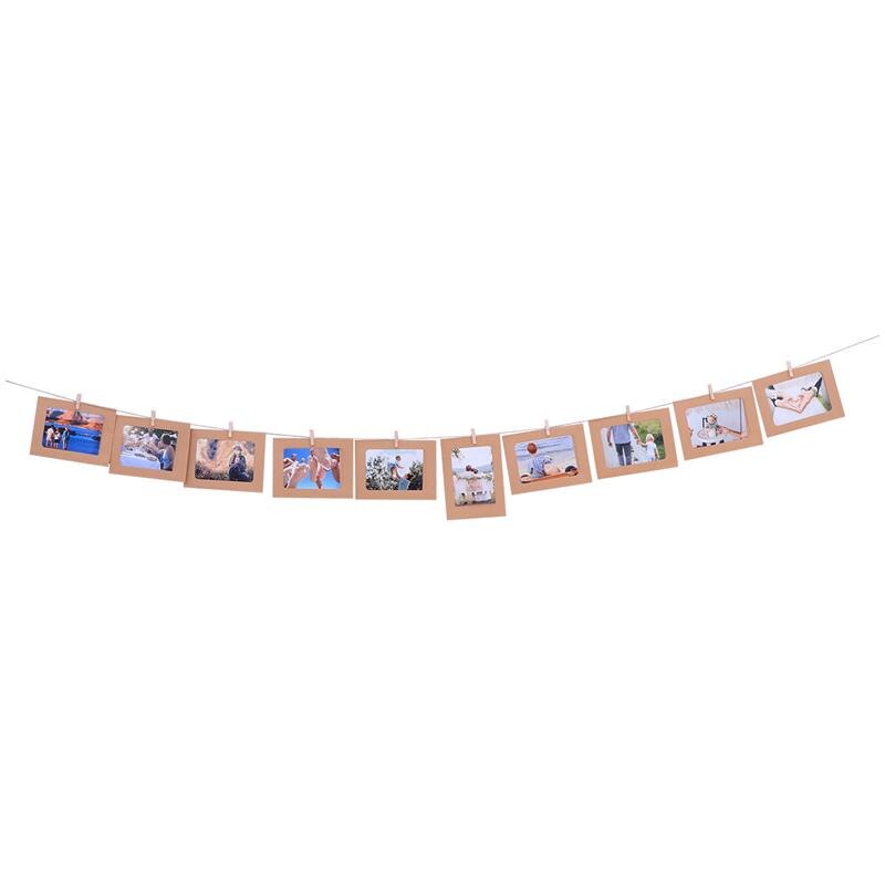 30 stuks 6 inch papieren fotolijst, retro kraft fotolijst hangende decoraties met touw en clips (kraft): 7 inch kraftpapier