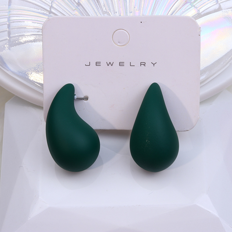 Pendientes colgantes de gota de agua con cúpula gruesa multicolor para mujer y niña, aretes grandes de acrílico con forma de lágrima, joyería ligera para las orejas Dupes: Deep Purple