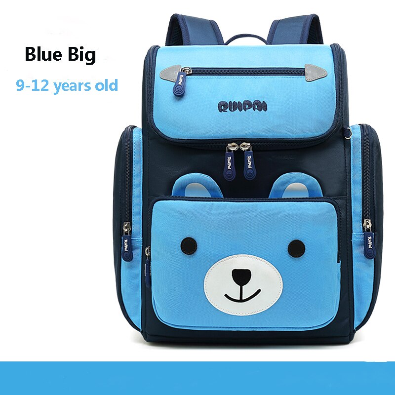 Edison enfants sacs d'école garçons filles sacs à dos scolaires orthopédiques enfants cartables sacs à dos imperméables école primaire sac à dos: Blue Big