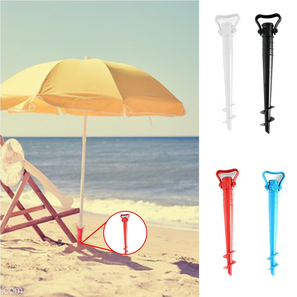 Ground Windproof Plastic Removable Parasol With Handle Fixed Fishing Stand Garden Patio Outdoor Beach Umbrella Spike