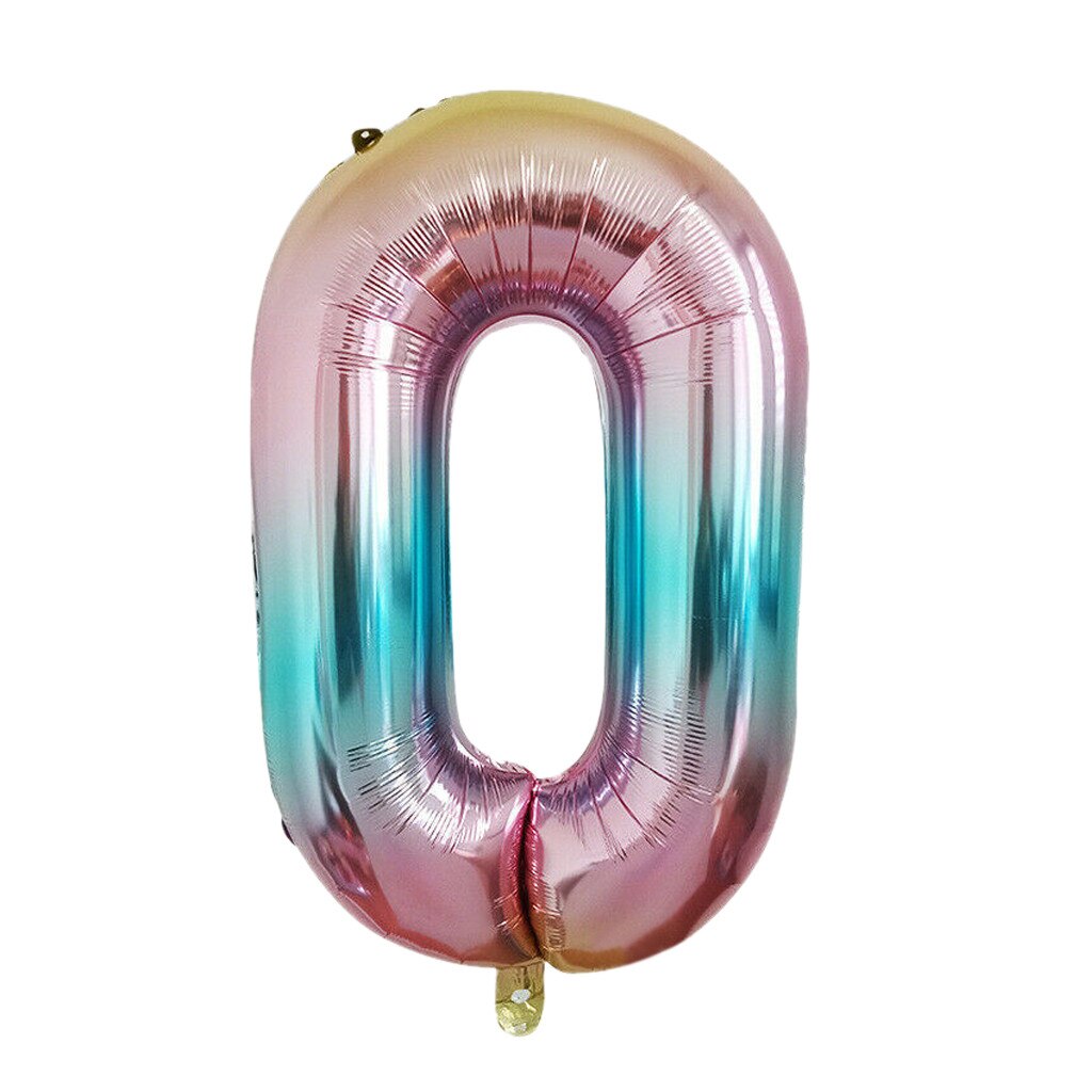 Iridescent 0-9 Foil Number Balloon 40 Inch Rainbow Helium Birthday Party Numbers Balloons Decorations Figure Air Balloons: A