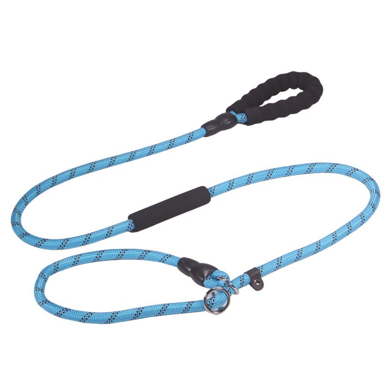 Reflecterende P Keten Hondenriem Slip Halsband Pet Wandelen Leads Nylon Lange Hond Touw Zachte Dubbele Handvat Voor Medium Grote honden Benodigdheden: Blue / 13mmX180cm