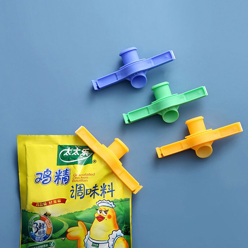 Genanvendelig poseclips snack opbevaring af frisk mad forsegling mini vakuumforsegler køkken madclips med spraydyse af hætte