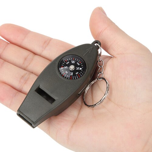 ABCRITAL Thermomètre À Mousqueton Mini Boussole Double Face 3-En-1 Pour L' Extérieur Cadeau Pour Le Jour Des Fêtes Equipement Antichute Soldes