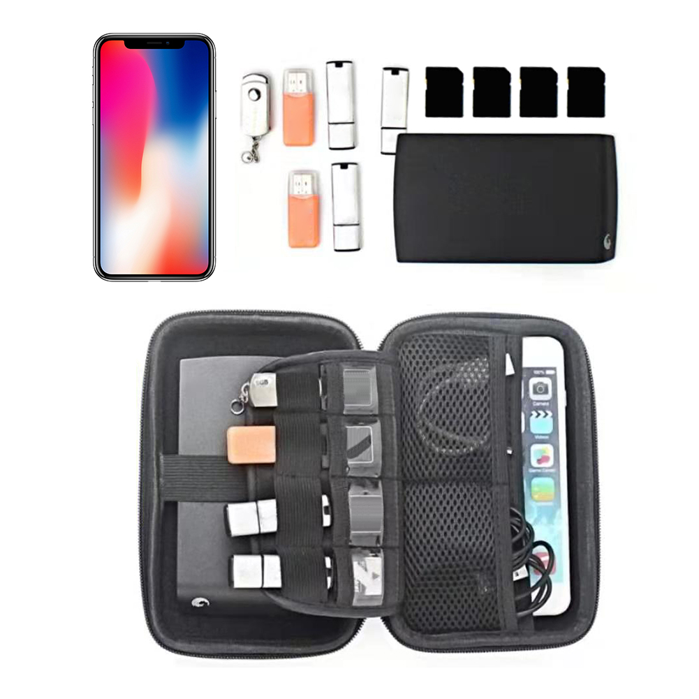 Waterdichte Eva Hard Carry Case Organizer Voor Hdd Enclusure Usb-kabel Game Card Outdoor Power Bank Organizer Bag Accessoires