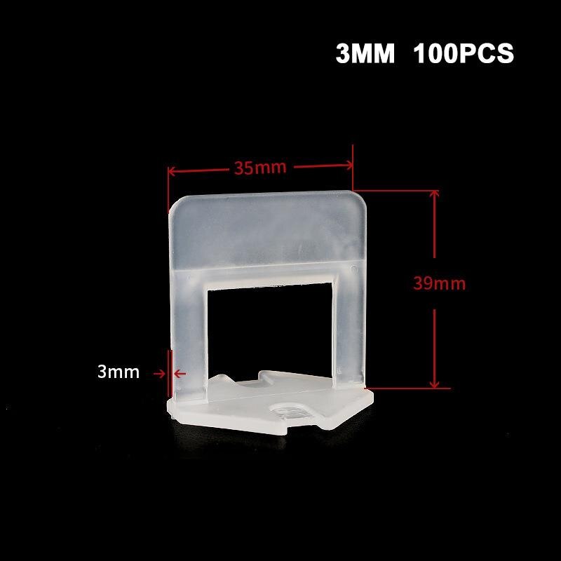100 Pcs 3mm Tile Leveling System Levelling Spacers Flooring Tiling Tool For Suit Household System Floor Tile Kits Tools