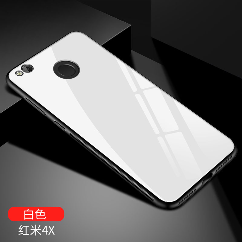 Voor xiaomi redmi 4X case Luxe Gehard Glas Cover Soft TPU Siliconen Bumper voor xiaomi redmi 4X pro case xiaomi redmi 4X Cover: white / with Tempered glass