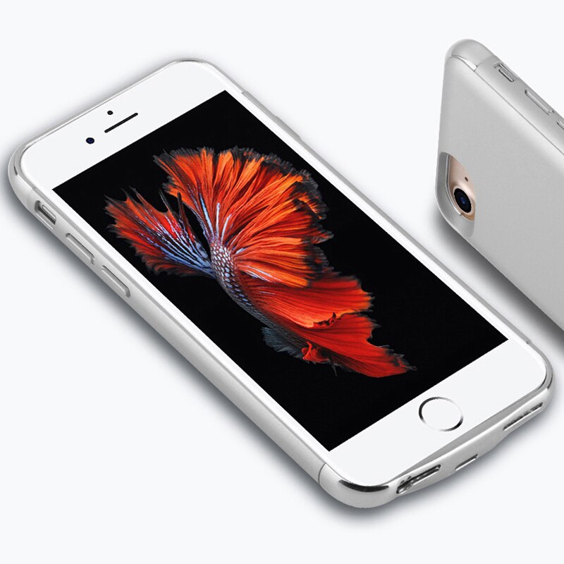Stötsäker batteriladdare till iphone 2 6 6s 7 8 3500 mah extern laddare mobiltelefonskydd backup power bank laddningsväska: Silver-