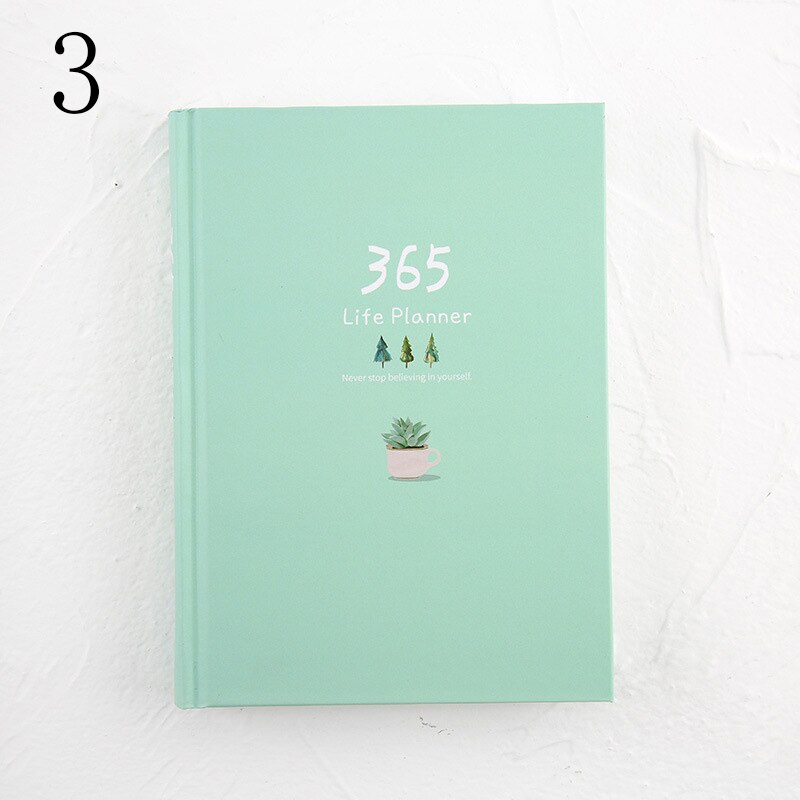 Cuaderno planificador de 365 días, Agenda anual, Bloc de notas de página interior colorida, papelería diaria para la escuela y la Oficina: 3