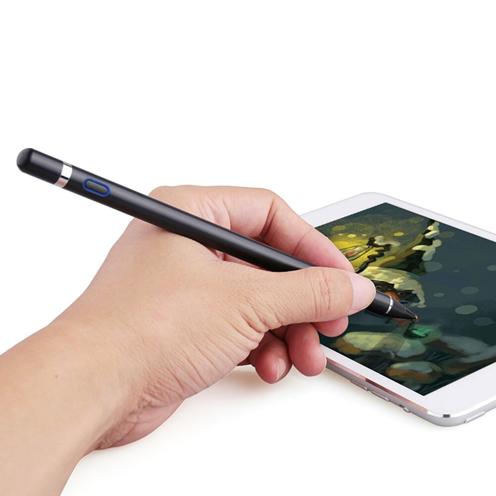 Mobile phone tablet computer drawing and drawing intelligent pencil based on general capacitance pen and active touch pen(Black)