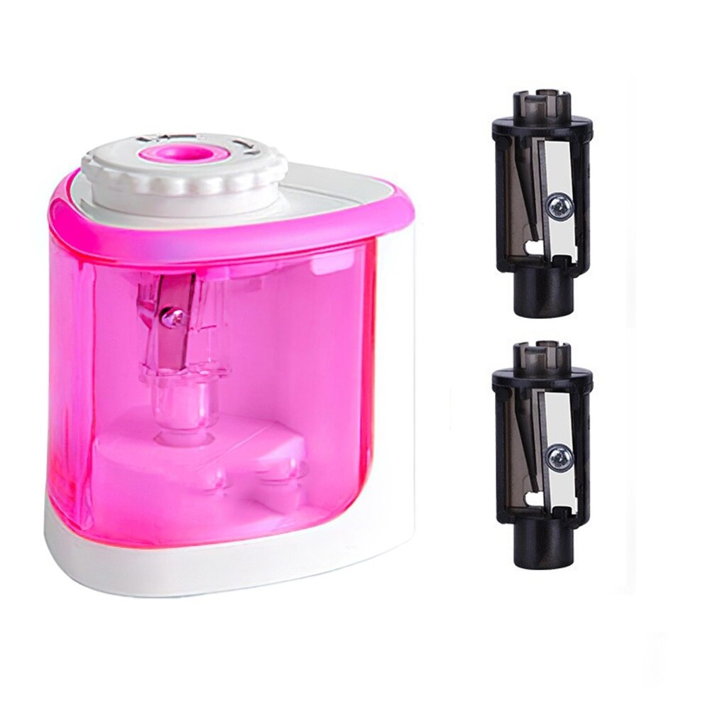 SPASH – taille-crayon automatique électrique , fournitures scolaires et de bureau pour crayon de 6 à 8mm: Pink with 2 blade