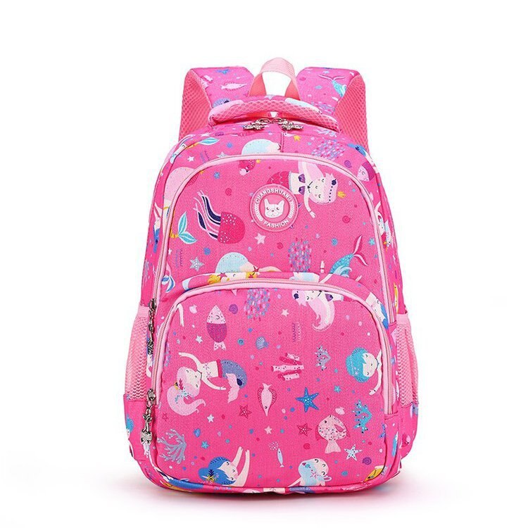 Cartoon Eenhoorn Printing Kinderen School Rugzak Voor Meisjes Orthopedie Schooltassen Voor Meisjes Geschikt Voor Rangen Sac Mochila: Hot Pink