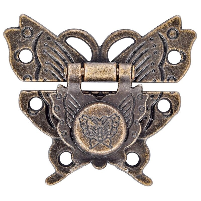 Jewelry Box Retro Decorative Cabinet Box Hinge Jewelry Box Antique Buckle Wooden Box Latch Decorative Hasp Latch Buckle