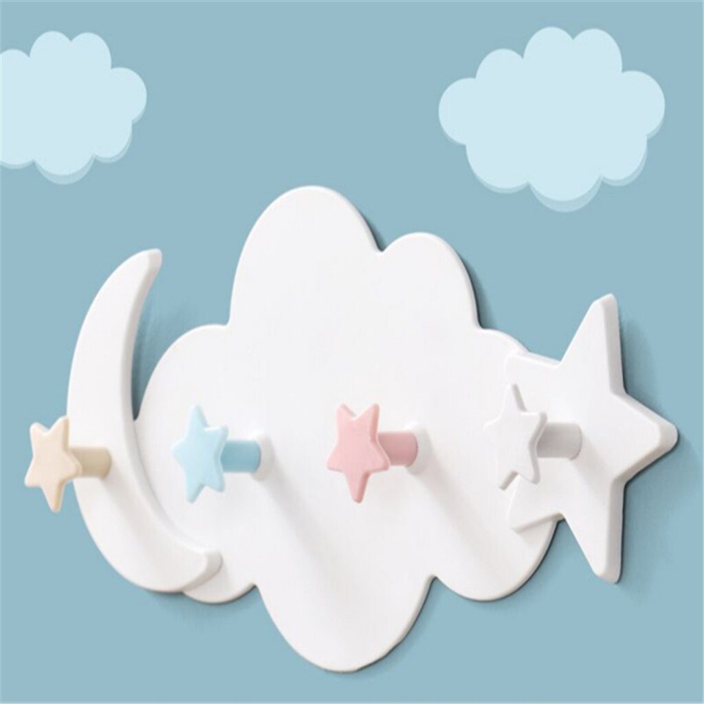 30#  sky væg lim krog plast tøj legetøj bøjle søde vægmonterede krog krog barn børneværelse væg dekorative tilbehør