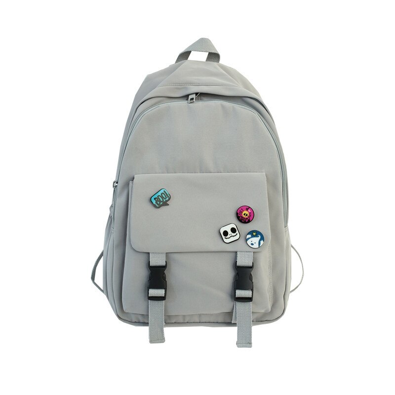 Saco de escola feminino coreano-estilo mochila do estudante do ensino médio grande capacidade ombro feminino 2020 novo estilo versátil em: Light Gray