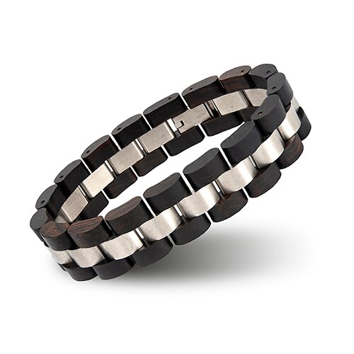 Bobo pássaro pulseira de madeira homme masculino feminino pulseira de madeira jóias presente pulsera hombre grandes presentes: Men-S05-1