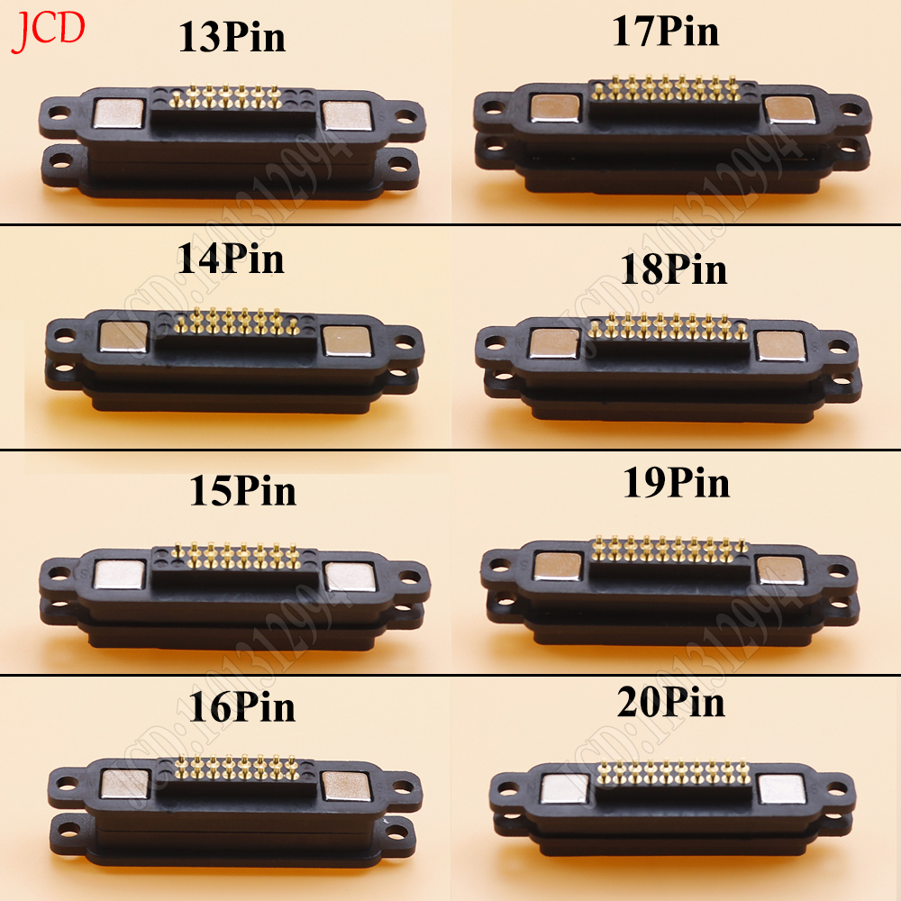 1Pair 13/14/15/16/17/18/19/20Pin Waterproof Magnetic Pogo Pin Connector 2A Male Female Pogopin Spring Loaded DC Power Socket