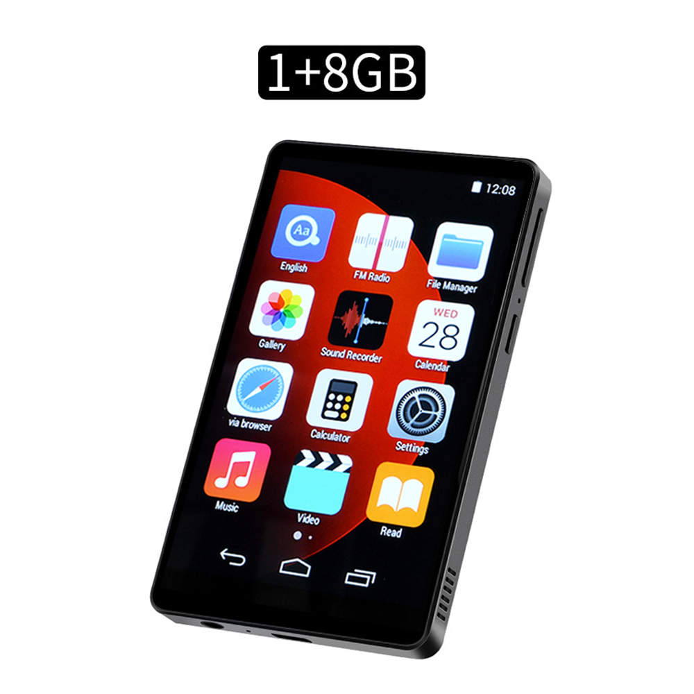 4 inch Android MP4 Player Full Touch Screen Touch with Bluetooth and WiFi MP3 MP4 HiFi Lossless Music Players Supports Hebrew: WHITE