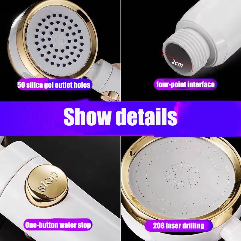 Soffione doccia portatile ad alta pressione 5 funzioni doccia regolabile con interruttore di pausa in poi/spento filtro rimovibile