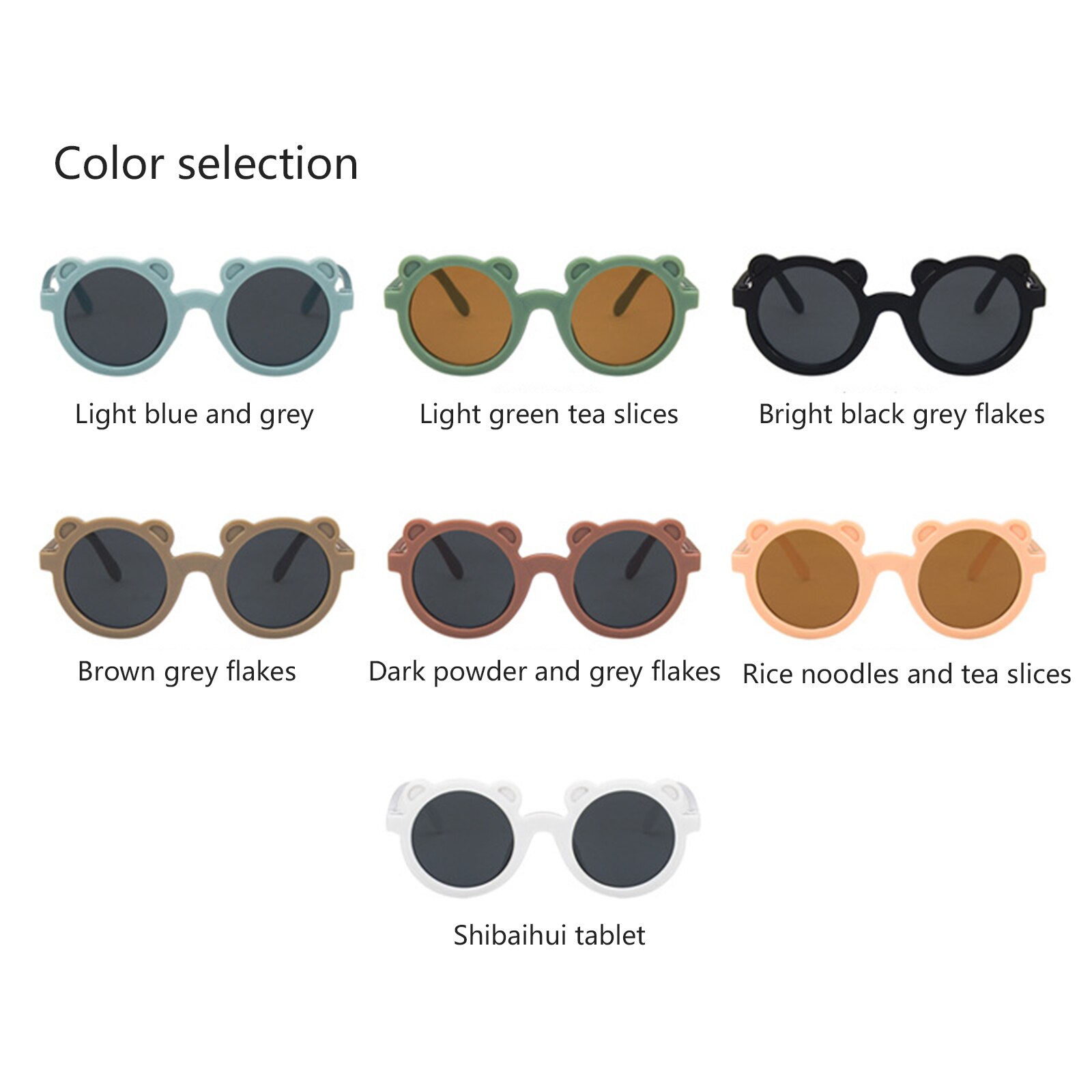 Gafas De Sol – lunettes De soleil UV400 pour enfants, De lunettes De soleil avec monture ours De dessin animé pour garçons