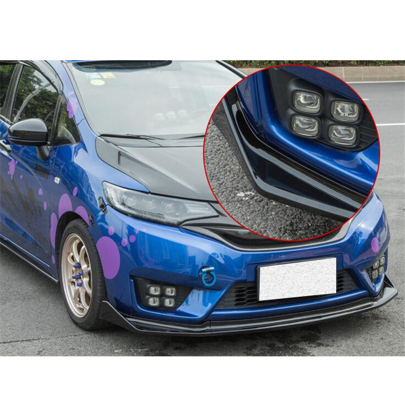 CEYUSOT For Honda Fit Jazz Car Front Bumper Lip Body Kit Diffuser Deflector Spoiler Splitter Lip Guard Jazz spoiler: Bright black