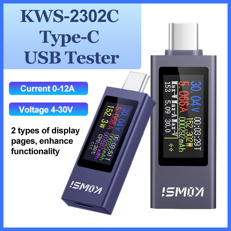 USB Tester TC64 Mit Farbdisplay – Typ-C Ladegerät Tester Für Spannung, Strom, Kapazität, PD – USB Power Meter Leistungsdetektor
