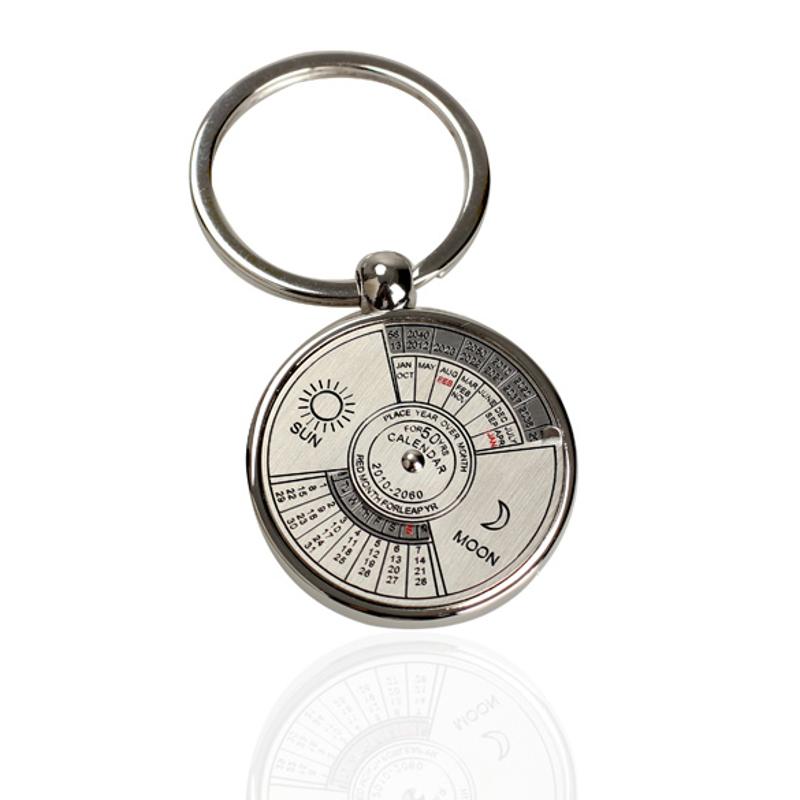 Mini llavero calendario perpetuo anillo único llavero de Metal 50 años
