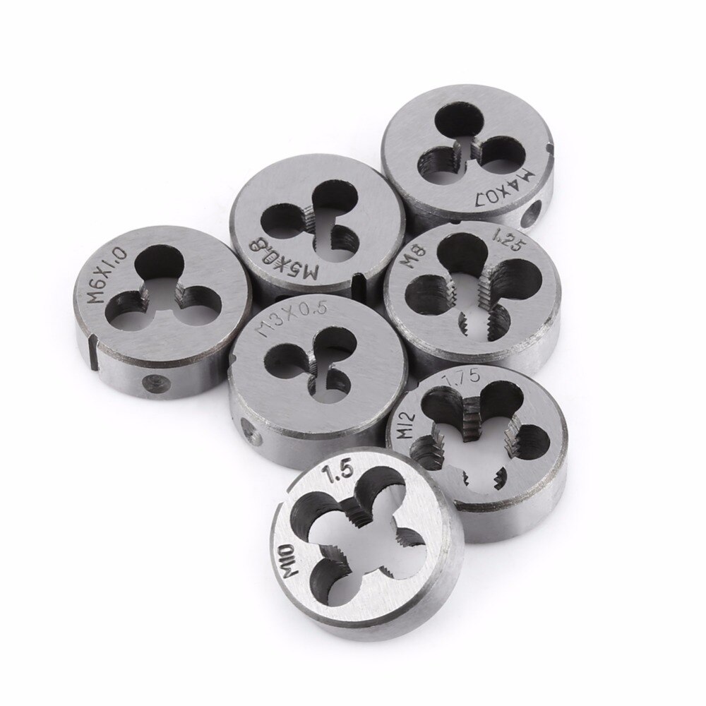 8PCS/Set Screw Die & Wrench Spanner External Thread Processing Tapping Hand Tool Kit Die Wrench Kit