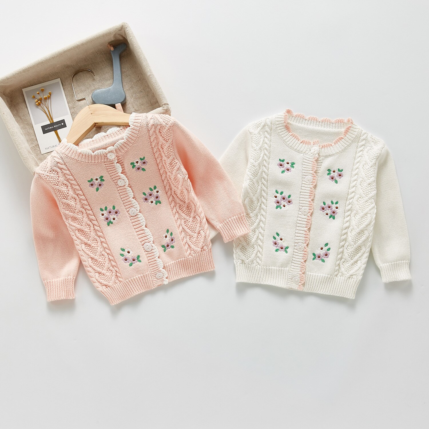 Baby Trui Bloem Borduurwerk Gebreid Vest Herfst Meisjes Prinses Jas Gebreide Baby Trui Tops Kids Jas