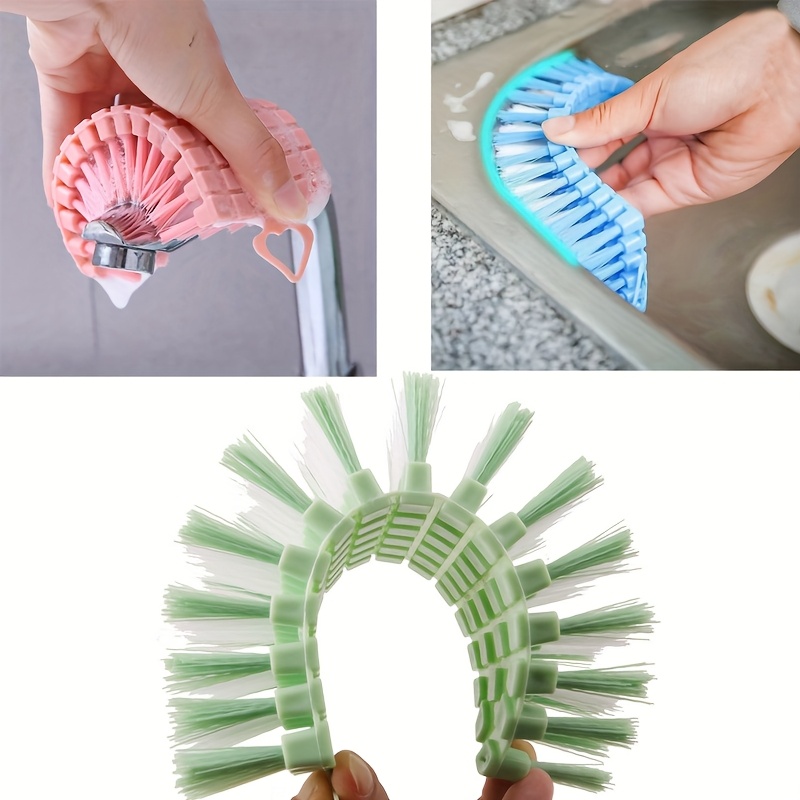 Flexible & Bendable Cleaning Brush with Soft Bristles - Portable Multi-Surface Brush for Kitchen Stove, Bathroom Tiles, Bathtub