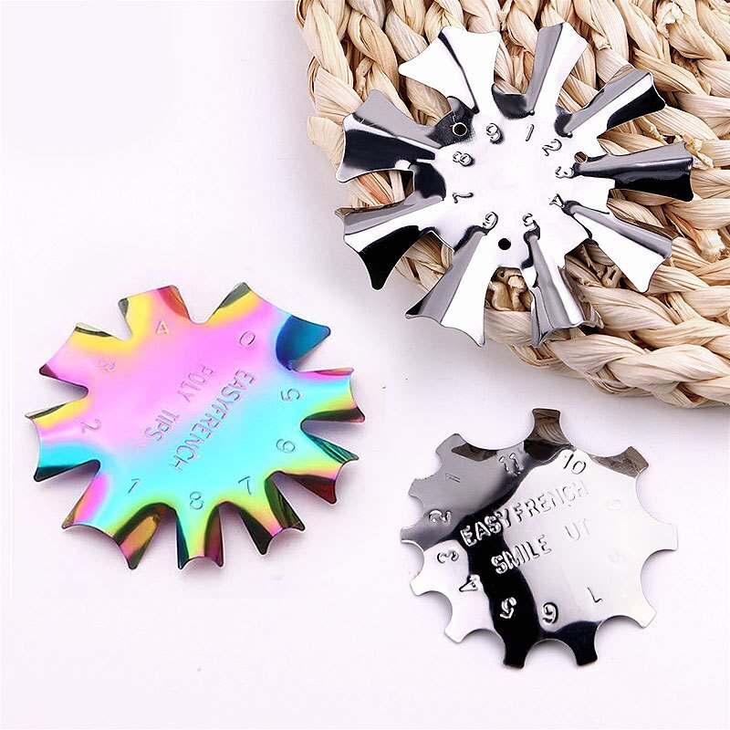 Pro 12 Style Easy French Smile Cut V Line Edge Trimmer Nail Cutter Almond Nail Stencil Styling Mold French Manicure Tools