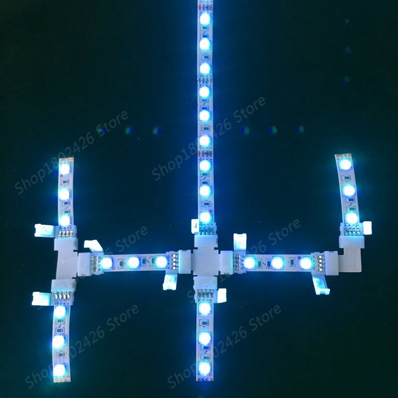 5 pcs 2 pin/4 pin L/T/X Shape LED Strip Light Connector Corner Right Angle 8mm/10mm 5050/3528 SMD Solderless LED Ribbon Adapter