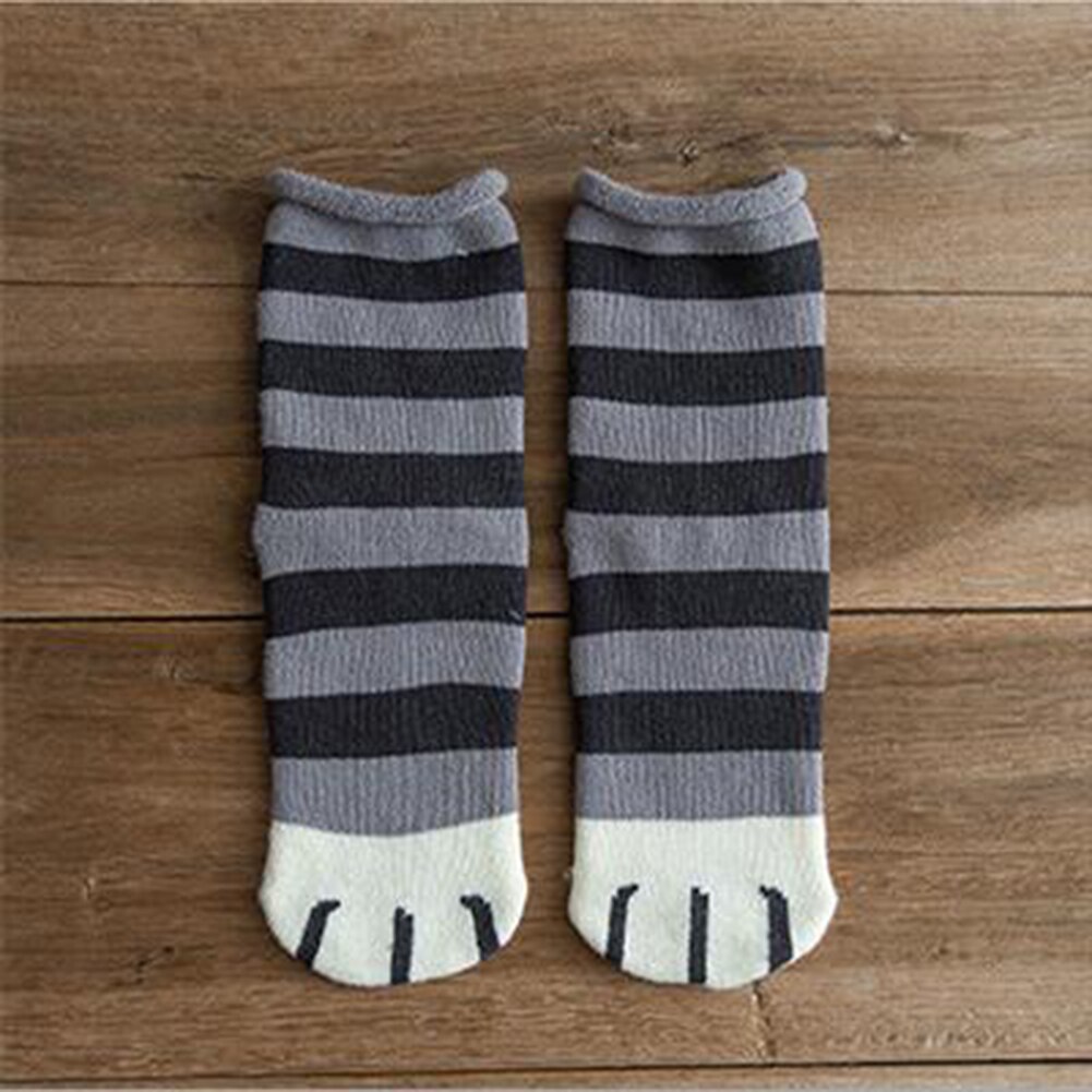Chaussettes en patte de chat chaudes d'hiver pour femmes, molleton de corail épais pour filles, chaussettes de sommeil floues, maison, chaussettes en griffe Kawaii, noël: A1