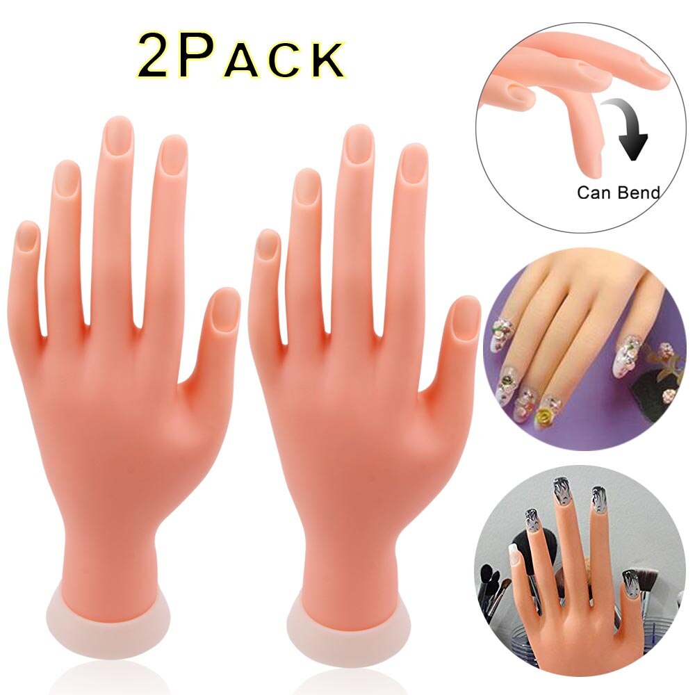 Manicura Flexible de plástico suave para práctica de manicura, modelo de entrenamiento de uñas postizas, herramientas de manicura