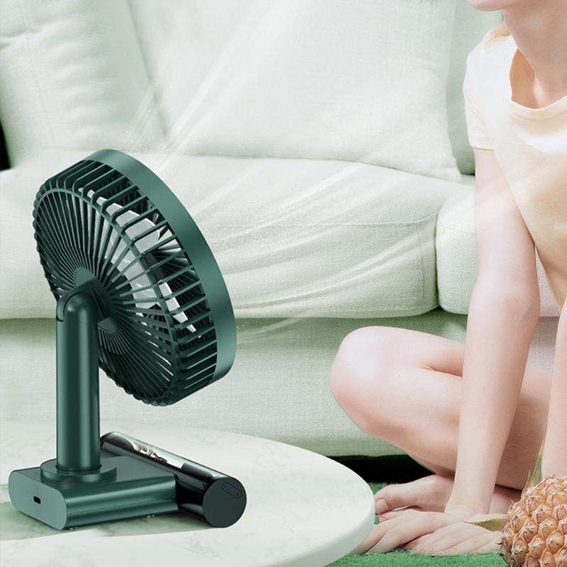K32C Portable Powerful Small Table Fan Battery Desk Fan for Home Office Car Outdoor